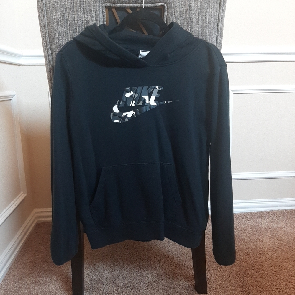 Nike Black Pullover Hoodie with Camouflage Logo
